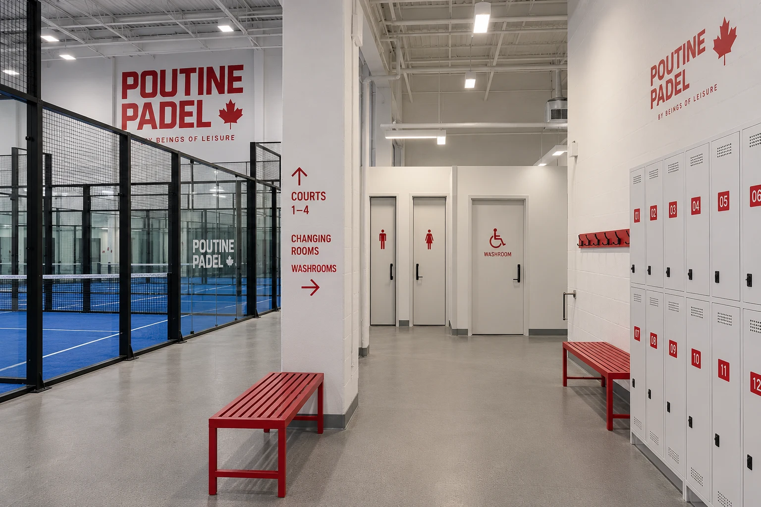Changing and lockers — concept rendering