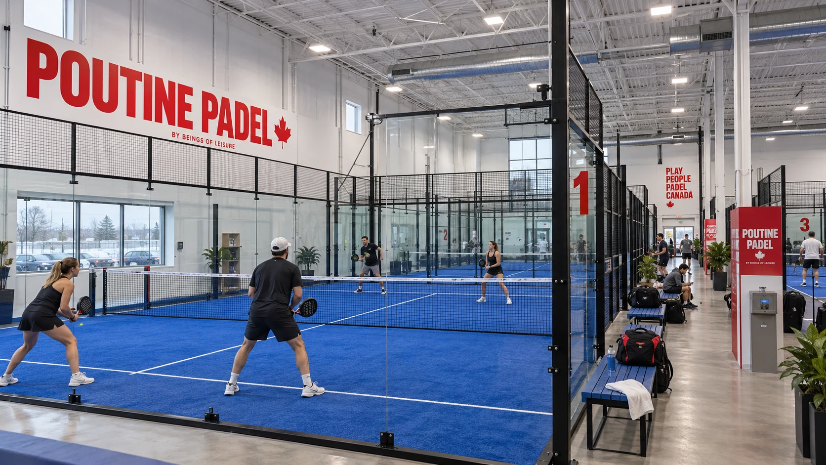 Poutine Padel indoor court concept